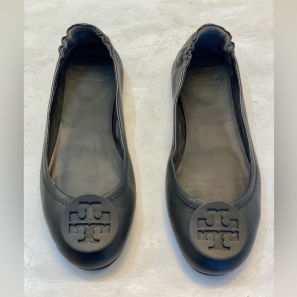 Tory Burch Minnie travel ballet flat leather loafers women’s size 8M clean - Picture 1 of 9